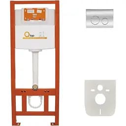 Набір інсталяція 4 в 1 Q-tap Nest ST з круглою панеллю змиву QT0133M425M11112CRM