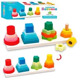 Деревянная игрушка-геосортер Limo Toy "Радуга" 16 фигурок MD1216