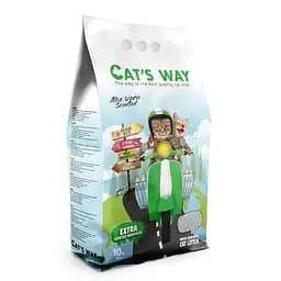 Белый бентонитовый наполнитель с ароматом алоэ вера Cat's Way 10 л