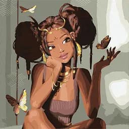 Набір для розпису по номерах Золоті метелики, 40x40 см, КНО4960