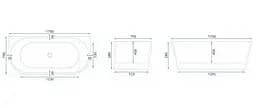 Ванна акрилова пристінна Rea Veneta 170x80 white REA-W0254, Білий - мініатюра 5