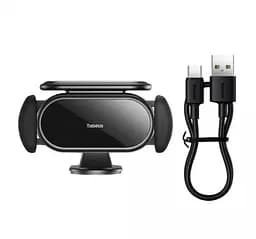 Автомобільний тримач холдер Baseus Steel Cannon pro Solar Electric Car Mount SUGP010001 Black - мініатюра 4