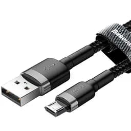 Кабель Вaseus Cafule Cable USB to MicroUSB 2.4A 2m CAMKLF-CG1 Black-Grey - мініатюра 2