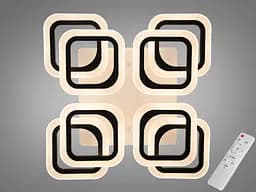 Потолочная LED люстра с пультом, димером, 120W, черная