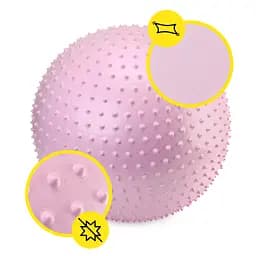 М'яч для фітнесу (фітбол) Cornix 55 см масажний Anti-Burst Light Pink XR-0473 - мініатюра 7
