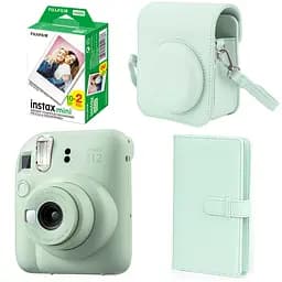 Набір камера Fujifilm Instax Mini 12, Фотопапір 20шт, Чохол, Фотоальбом 108 фото Зелений