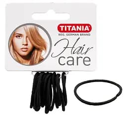 Набір резинок для волосся Titania, 12 шт, 3 см, чорний (7800)