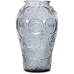 Ваза для квітів Crystal Bella скляна 24.5 см сіра (YBCG-240425-44)