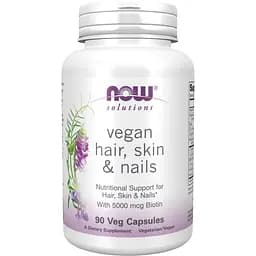 Добавка Now Foods Vegan Hair, Skin & Nails 90 капсул
