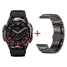 Смарт-годинник Kospet TANK T3 Ultra 2 Black 2 ремінця силіконовий та металевий - мініатюра 4