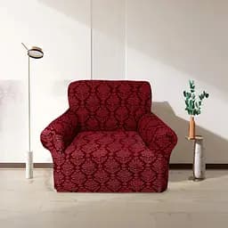 Чехол на кресло Love You универсальный жаккардовый бордовый (82121)