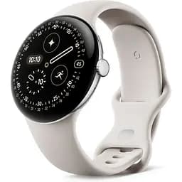 Google Pixel Watch 4 45mm Wi-Fi Polished Silver Aluminum case / Porcelain Active Band