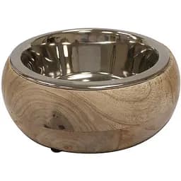 Миска для собак Croci Gryfino нержавіюча сталь та дерево 0.37 л 14 см