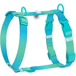 Шлейка для собак Waudog Nylon Recycled анатомическая H-образная с QR-паспортом, градиент, пластиковый фастекс, XL
