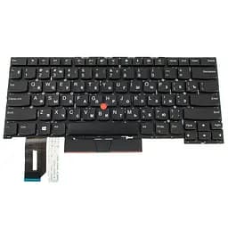 Клавіатура для ноутбука LENOVO (ThinkPad: T490s, T495s) rus, black, без фрейма, підсвічування клавіш - мініатюра 2