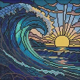 Алмазна мозаїка Вітраж. Хвиля AMO8320, 30х30 см