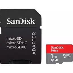 Карта пам'яті SanDisk Ultra microSDXC 1TB + SD Adapter 150MB/s A1 Class 10 UHS-I, EAN: 619659200589