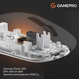 Комп'ютерна мишка GamePro Genesis Ranker Wireless/Bluetooth/USB White (GM012W) - мініатюра 3