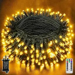 Уличные рождественские сказочные огни - 12 м 120 теплых светодиодов, подключаемый/удаленный/таймер, вечеринка в помещении