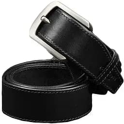 Кожаный ремень BlankNot 40 мм черный с серой нитью