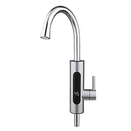 Проточный водонагреватель для кухни поворотный излив нержавеющая сталь датчик температуры 3,3 кВт хром Wezer SDS-A14T