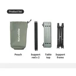 Складаний стіл Naturehike Yamami Y01 CNK2450JJ027, М, алюміній - мініатюра 2