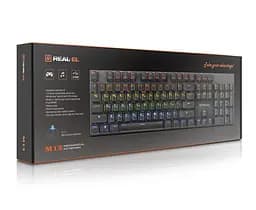 Клавиатура игровая механическая REAL-EL M13 USB RGB Black - мініатюра 8