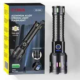 Ліхтар ручний Coba CB-G62-TG акумуляторний з режимом zoom 1x26650/3xAAA Type-C FLUORESCENCE - мініатюра 8