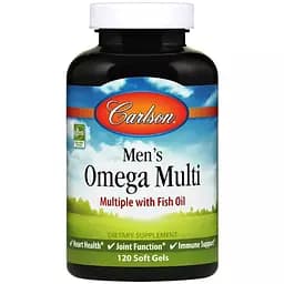Мультивітаміни з Омегою-3s для чоловіків Carlson Men`s Omega Multi 120 гелевих капсул