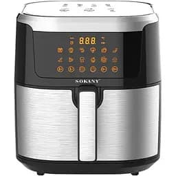 Аэрофритюрница безмасляная Sokany SK-10037 8.8л электрическая сенсорное управление и таймер 1200Вт