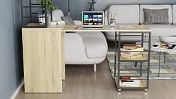 Стіл-тумба трансформер Смарт 3/1 з етажеркою Ferrum-decor 1430x1450x500 Чорний метал ДСП Дуб Сонома 16 мм (FRD-105112) - мініатюра 9
