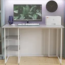 Стол письменный Кевин Ferrum-decor 75x120x70 Белый металл ДСП Бетон 16 мм (FRD-106568)