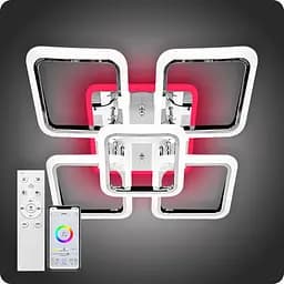 Люстра світлодіодна 517 Light 3color з пультом 150Вт Хром (01546)