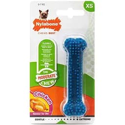 Nylabone Moderate Chew Dental Bone нилабон дентал боун жевательная игрушка для собак вкус курицы