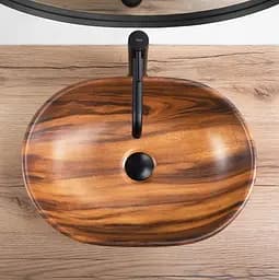 Умивальник Rea Amelia 34,5x48 wood (REA-U5060), Матова - мініатюра 5