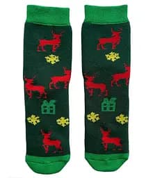 Дитячі махрові шкарпетки з індійської бавовни зелені 423014