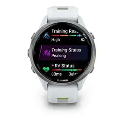 Смарт-годинник Garmin Forerunner 970 Whitestone Titanium with Whitestone/Translucent Amp Yellow Silicone with Silver Buckle (010-02969-61) - мініатюра 6