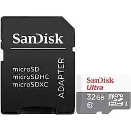 Карта памяти Sandisk 32GB microSDHC C10 UHS-I R100MB/s Ultra + SD (SDSQUNR-032G-GN3MA)