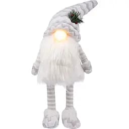 Новогодняя мягкая игрушка Novogod'ko Гном LED нос 60 см белая (974626)