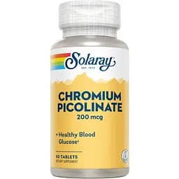 Піколінат хрому Solaray Chromium Picolinate 200 мкг 50 пігулок