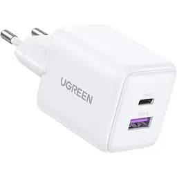 Зарядний пристрій 2xUSB 30W (USB-A + USB-C) X516 Gan білий Ugreen (65015)