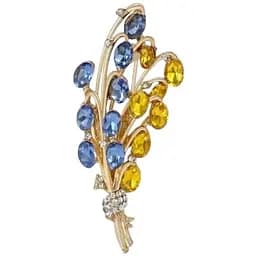 Брошь Ландыши брошь-булавка символ Украины желто-голубая