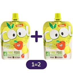 Набір: Органічне пюре Vitabio Cool Fruits з яблуком та грушею 180 г (90 г x 2 шт.)