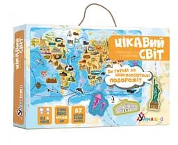 Обучающая игра "Интересный мир" УМНЯШКА (КП-006) KP-006 с многоразовыми наклейками