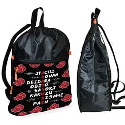 Рюкзак-мешок для обуви,спортивной формы Аниме Наруто Акацуки детская сумка для сменки с расширителем (01209)