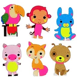 Набор фетровых фигурок на подставке "Дружные животные" 180168