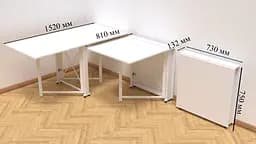 Стіл-книга трансформер Оріон 2 Ferrum-decor 750x1520x730 Білий метал ДСП Біле 16 мм (FRD-104590) - мініатюра 6
