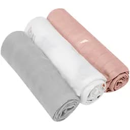 Багаторазова пелюшка Lionelo Bamboo Set Rainbow, 70х70 см, 3 шт., сіра/біла/пудрова (LO-RAINBOW BAMBOO BOX MULTICOLOR)