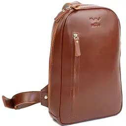 Чоловіча шкіряна сумка Chest bag світло-коричнева