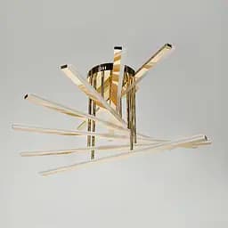 Стельова золота люстра на 5 ярусів світлових палок 80х40 см | Арт. F 607-800 GD | Line F